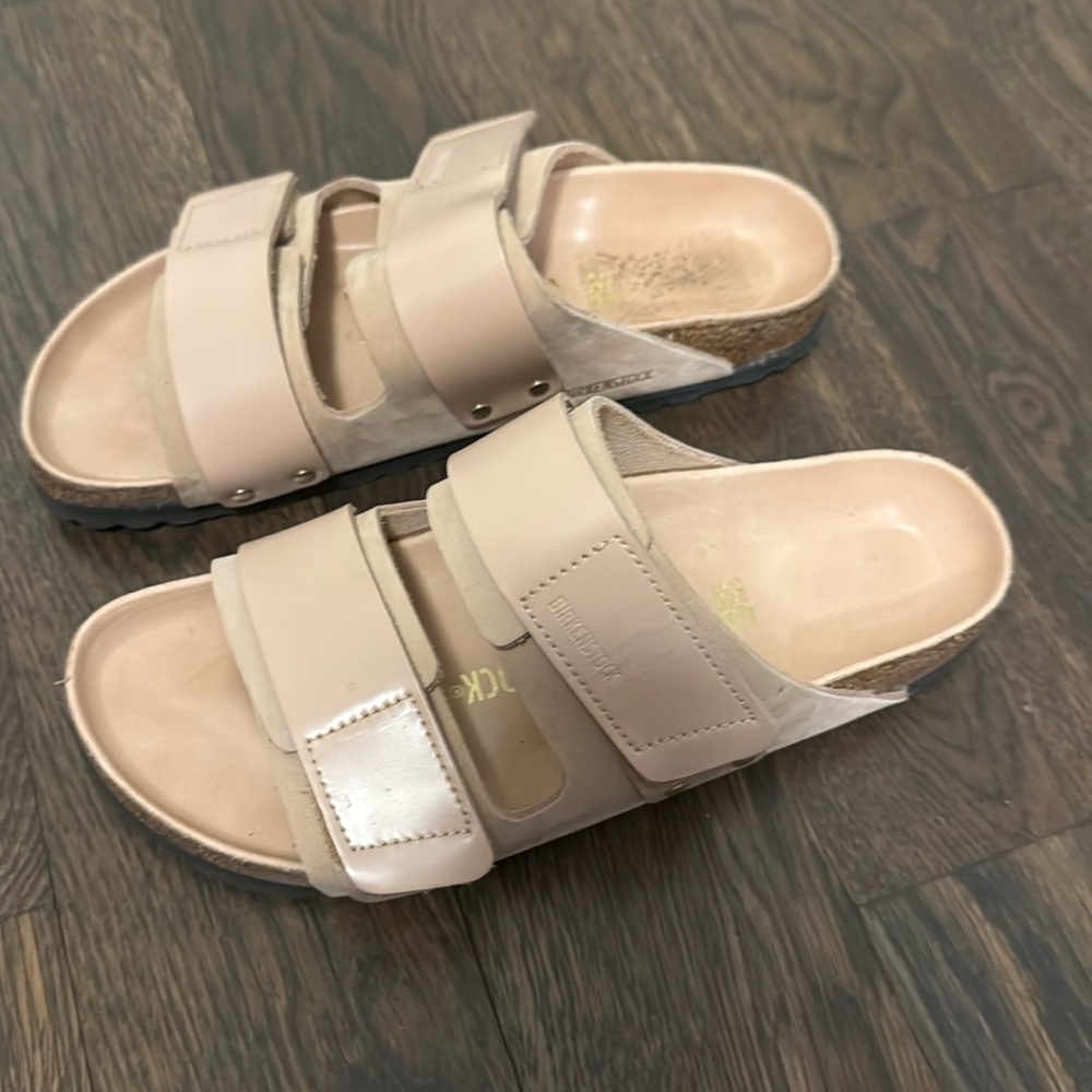 Birkenstock uji tan leather sandals.  Worn once, excellent condition.